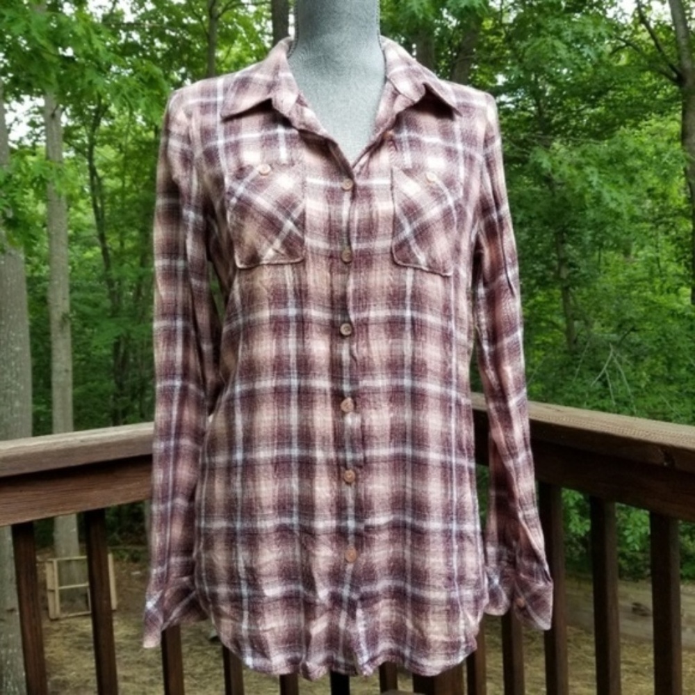 Bcbgeneration Plaid Button Down Small - image 2